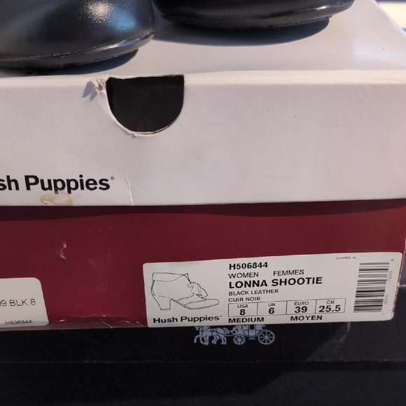 Hush Puppies Elegant Black Bow Heeled Boots - Picture 3 of 4